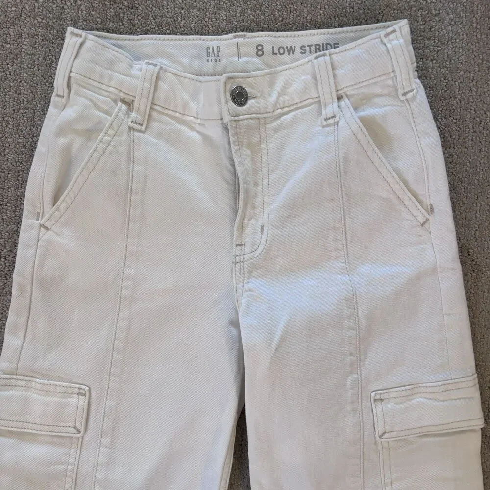 Set of 2 GapKids Girls Low Stride Wide Leg Jeans Size 8 Gap Denim